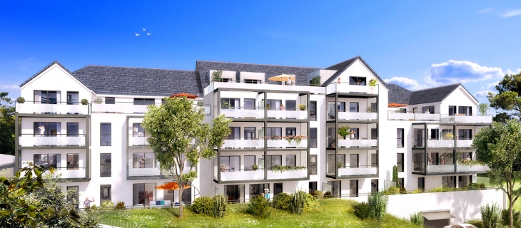 Vue de synthèse de la résidence Les Reflets de Saint-Goustan à Auray par Immo Golfe Bretagne