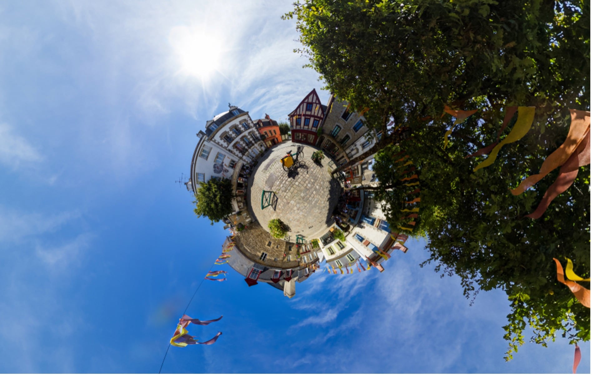 Photographie du centre ville d'Auray dans le Morbihan